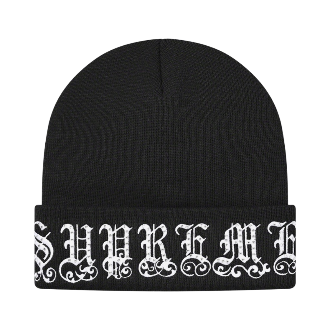 슈프림 올드 잉글리쉬 라인스톤 비니 블랙 - 21SS