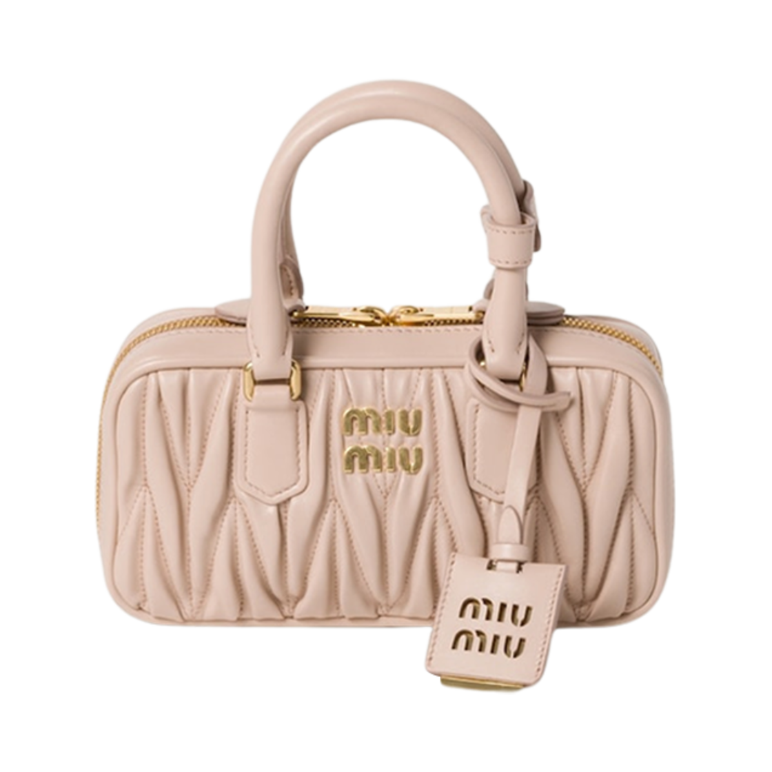 5BP088-N88-F0236 Miu Miu Arcadie Matelasse Nappa Leather Mini-Bag Powder Pink