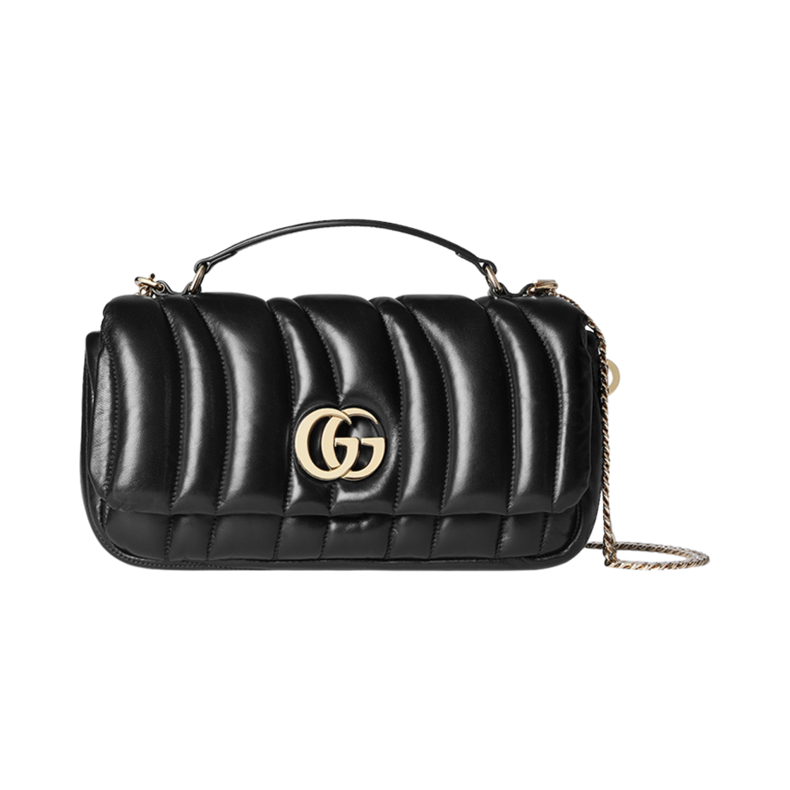 구찌 GG 밀라노 스몰 탑 핸들백 블랙 패딩 퀼티드 레더(Gucci GG Milano Small Top Handle Bag Black Padded Quilted Leather) - 1