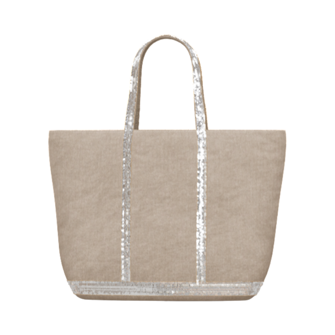 0PVE31-V40409-992 Vanessa Bruno Linen L Zipped Cabas Tote Limestone
