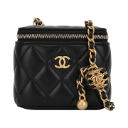 Chanel Small Vanity with Chain Lambskin & Gold Black