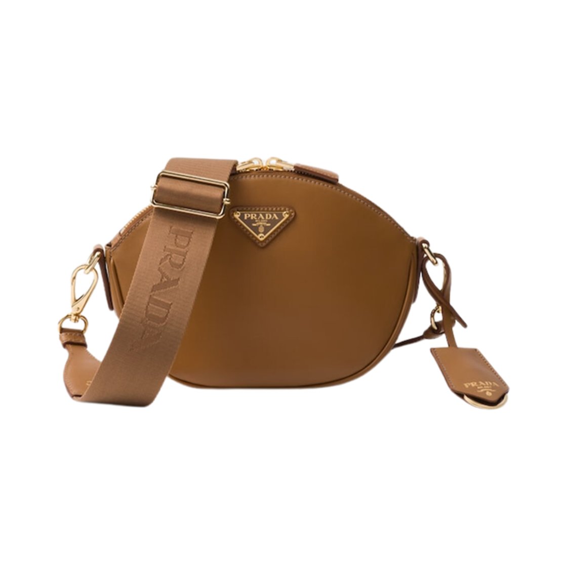 1BH212-2AIX-F03BH Prada Leather Mini Shoulder Bag Caramel
