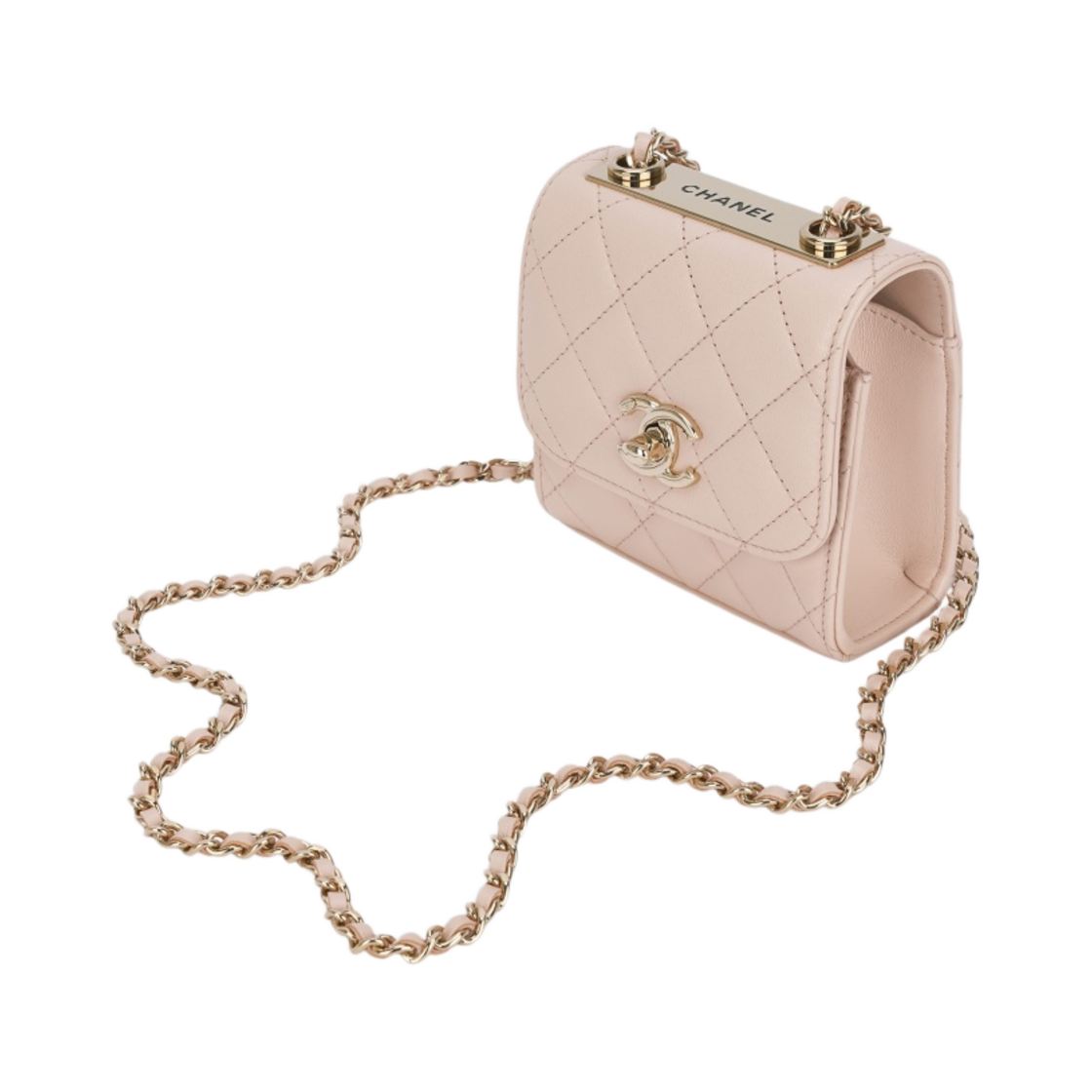 샤넬 체인 미니백 램스킨 & 골드 메탈 라이트 베이지(Chanel Clutch With Chain Lambskin & Gold Light Beige) - 3