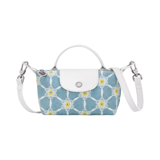 Longchamp Le Pliage Collection Canvas Pouch Sky Blue