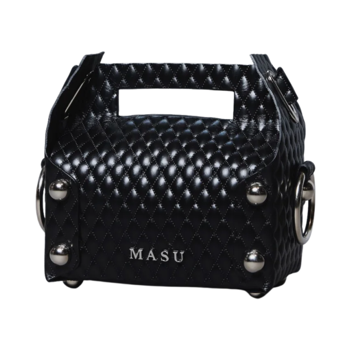 M25K6-OJ002 Masu Leather Cake Mini Bag Black - 25SS