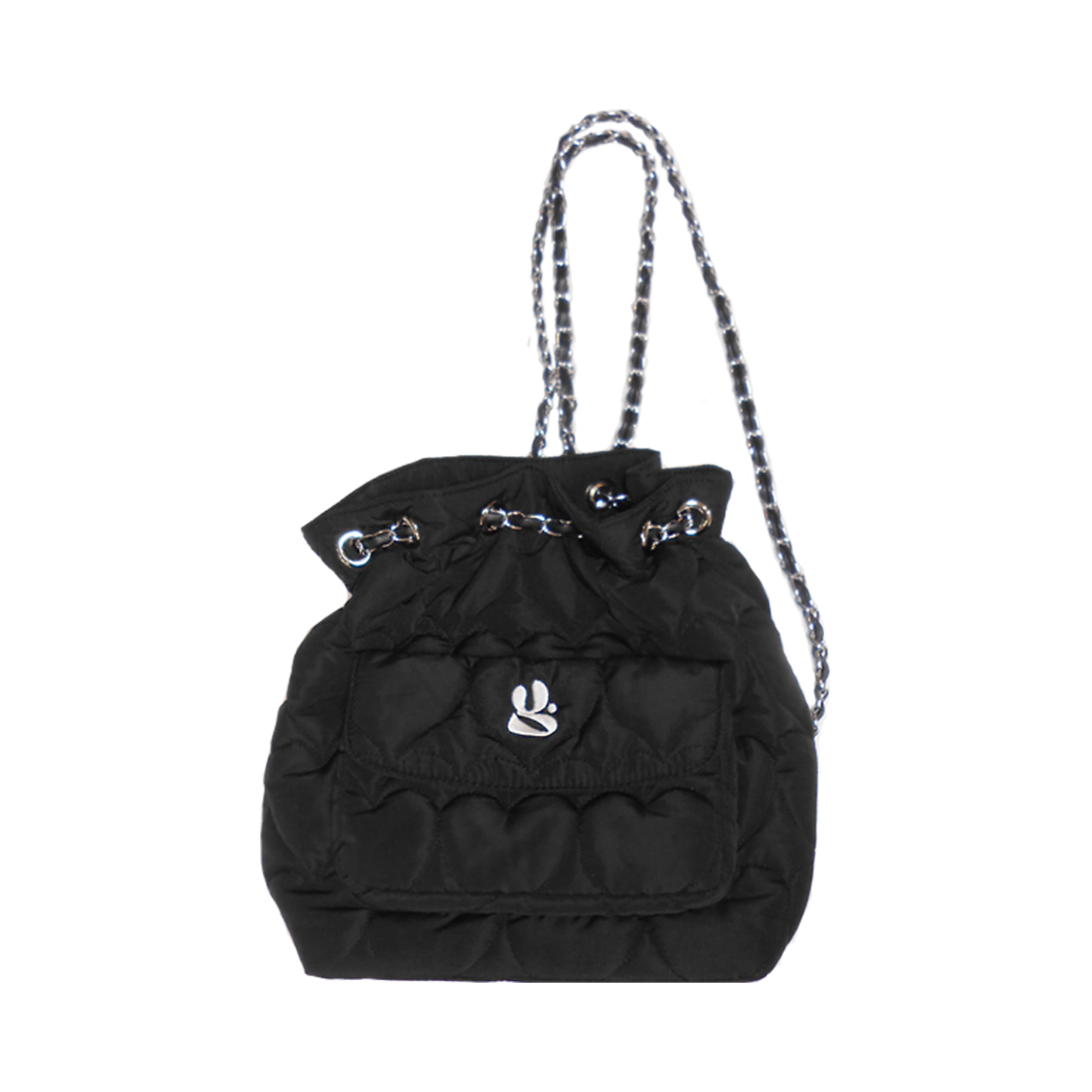 예그 하트 패딩 백 블랙(Yegg Heart Padding Bag Black)