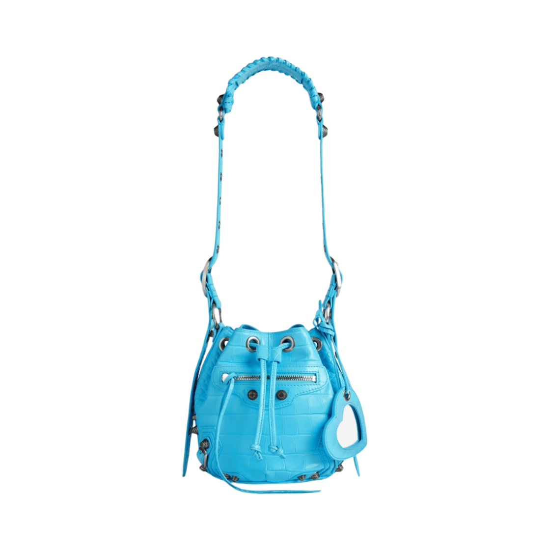 발렌시아가 르 카골 XS 버킷백 크로커다일 엠보스 블루 스카이(Balenciaga Le Cagole XS Bucket Bag Crocodile Embossed Blue Sky) - 1