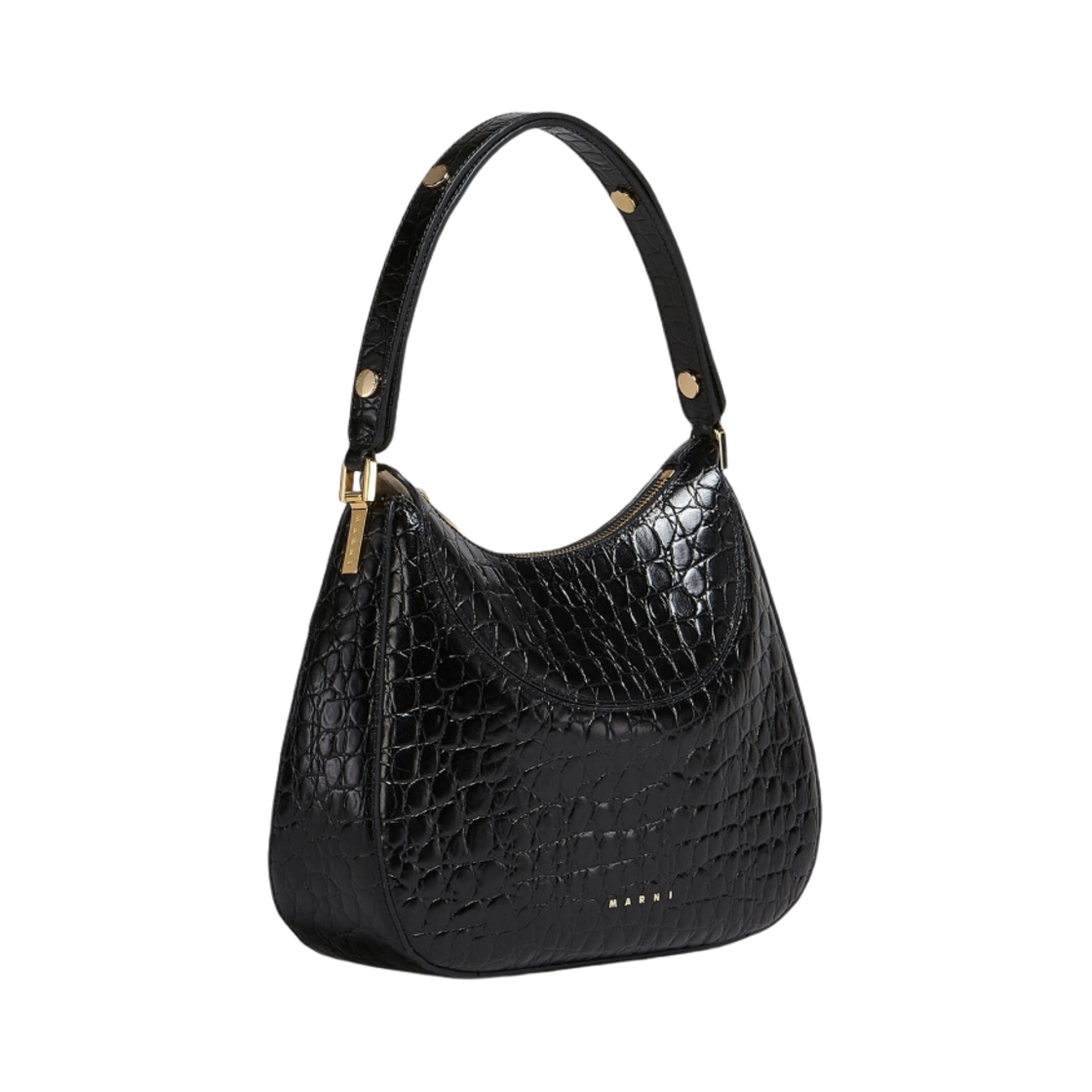 마르니 크로코 프린트 레더 밀라노 스몰백 블랙(Marni Croco Print Leather Milano Small Bag Black) - 2