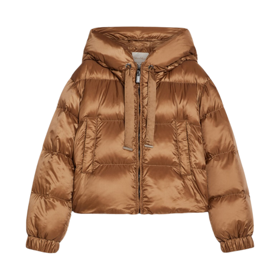 SEIE-051 (W) Max Mara The Cube Seie Cropped Down Jacket in Quilted Water-Repellent Canvas Caramel