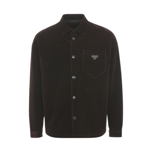 SC657-12HO-F0192 Prada Stretch Cotton Shirt Ebony