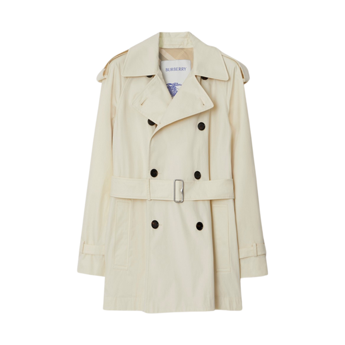 8083207 (W) Burberry Short Gabardine Trench Coat Calico