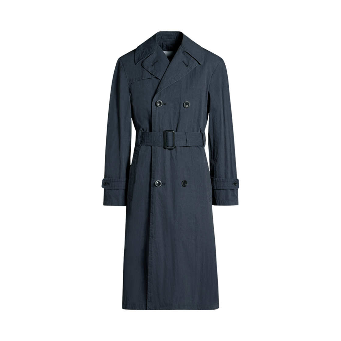 S67AH0036S78035855 Maison Margiela Double Breasted Trench Coat Dark Blue