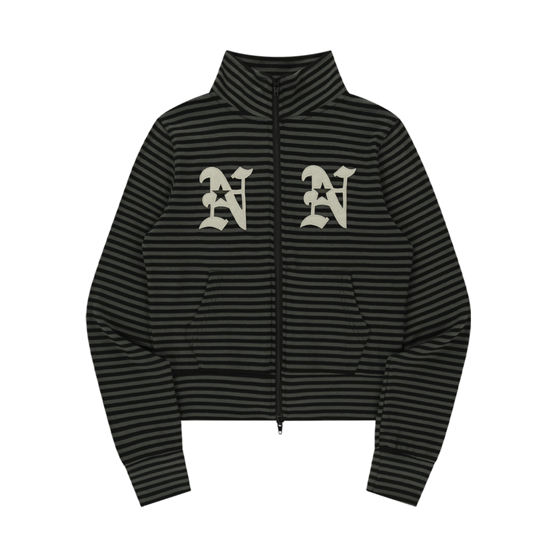 25NNSSTJKF001BK NIIER NOR Nn Stripe Zip Up Black