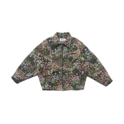 WET TAG Leather Tab Flower Jacquard Jacket Black