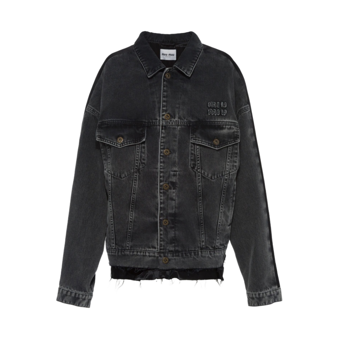 (W) 미우 미우 데님 블루종 블랙((W) Miu Miu Denim Blouson Black) - 1