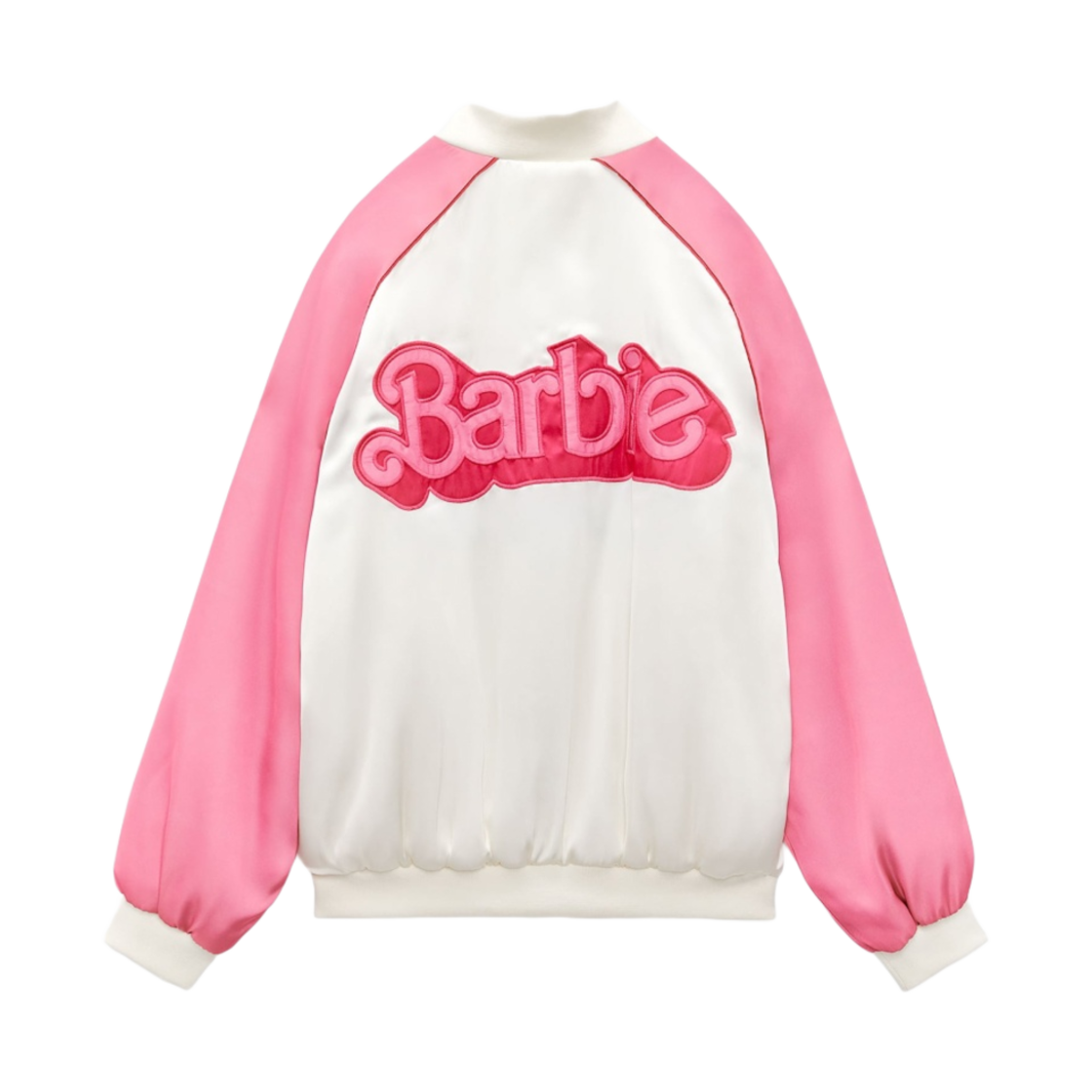 (W) 자라 x 바비 더 무비 워너 브라더스 리버시블 사틴 봄버 자켓 핑크 화이트((W) Zara x Barbie The Movie Warner Bros. Reversible Satin Bomber Jacket Pink White) - 2
