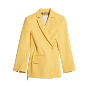 (W) Jacquemus La Veste Tibau Crossover Double Breasted Blazer Yellow