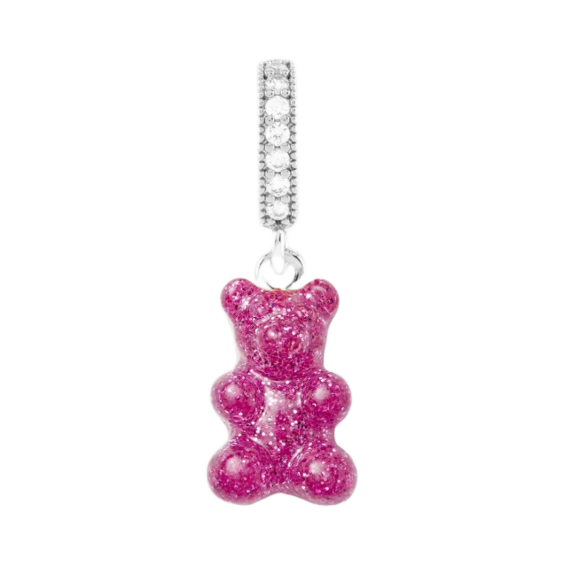 크리스탈 헤이즈 노스텔지아 베어 파베 커넥터 실버 마젠타(Crystal Haze Nostalgia Bear with Pave Connector Silver Magenta) - 2