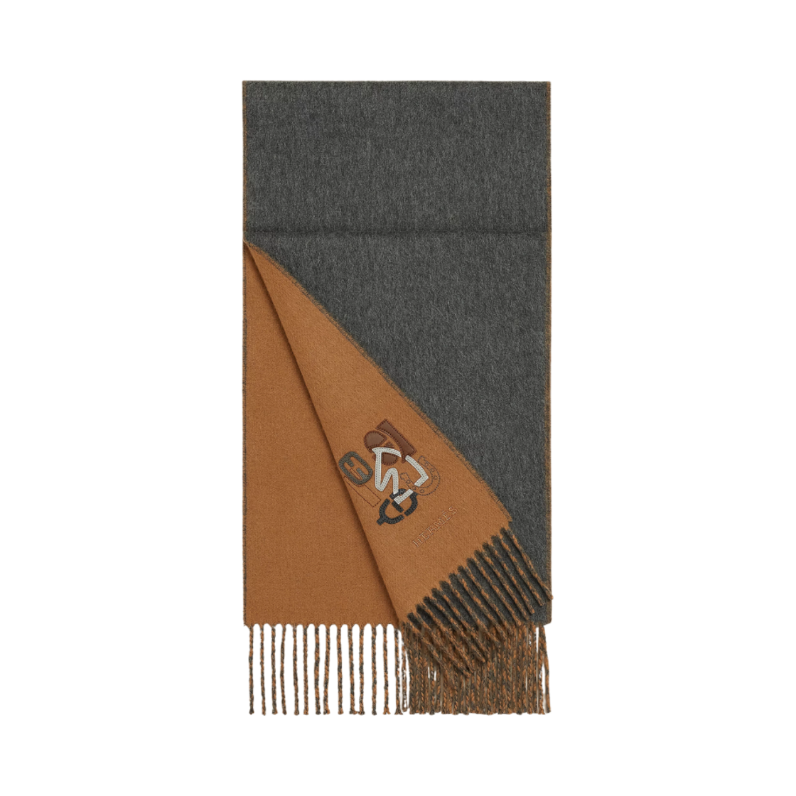 에르메스 렉토 베르소 PM H 퍼즐 머플러 까멜 플라넬(Hermes Recto Verso PM H Puzzle Muffler Camel Flanelle)