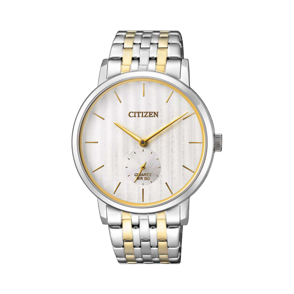 시티즌 쿼츠 39mm 스테인리스 스틸 화이트 투톤 골드 실버(Citizen Quartz 39mm Stainless Steel White Two Tone Gold Silver) - 1