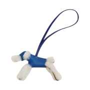 Hermes Budy Charm Merino Wool Milo & Ecru Bleu France Bleu Saphir