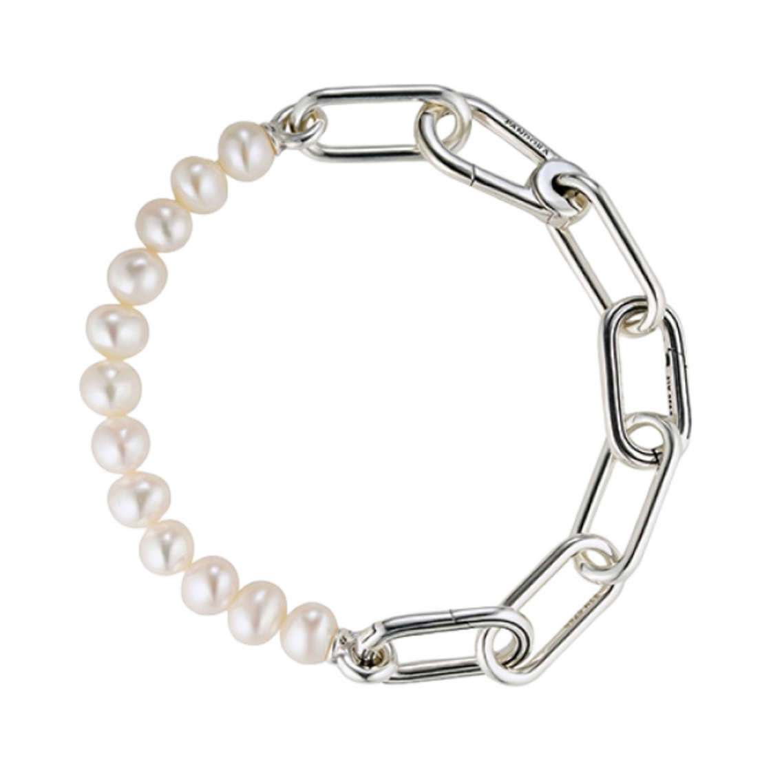 (W) 판도라 미 트리티드 프레쉬워터 컬쳐드 펄 브레이슬릿 스털링 실버 화이트((W) Pandora Me Treated Freshwater Cultured Pearl Bracelet Sterling Silver White)