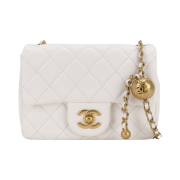 Chanel Mini Flap Bag Lambskin & Gold White