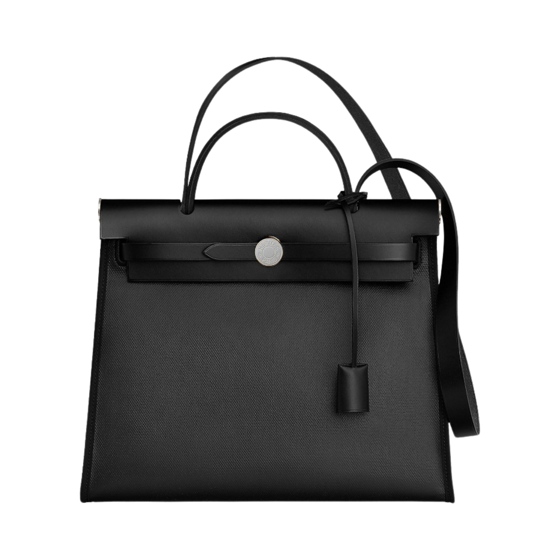 H072069CKAA Hermes Herbag Zip 31 Bag Sellier H Berllin Canvas & Palladium Noir Ecru