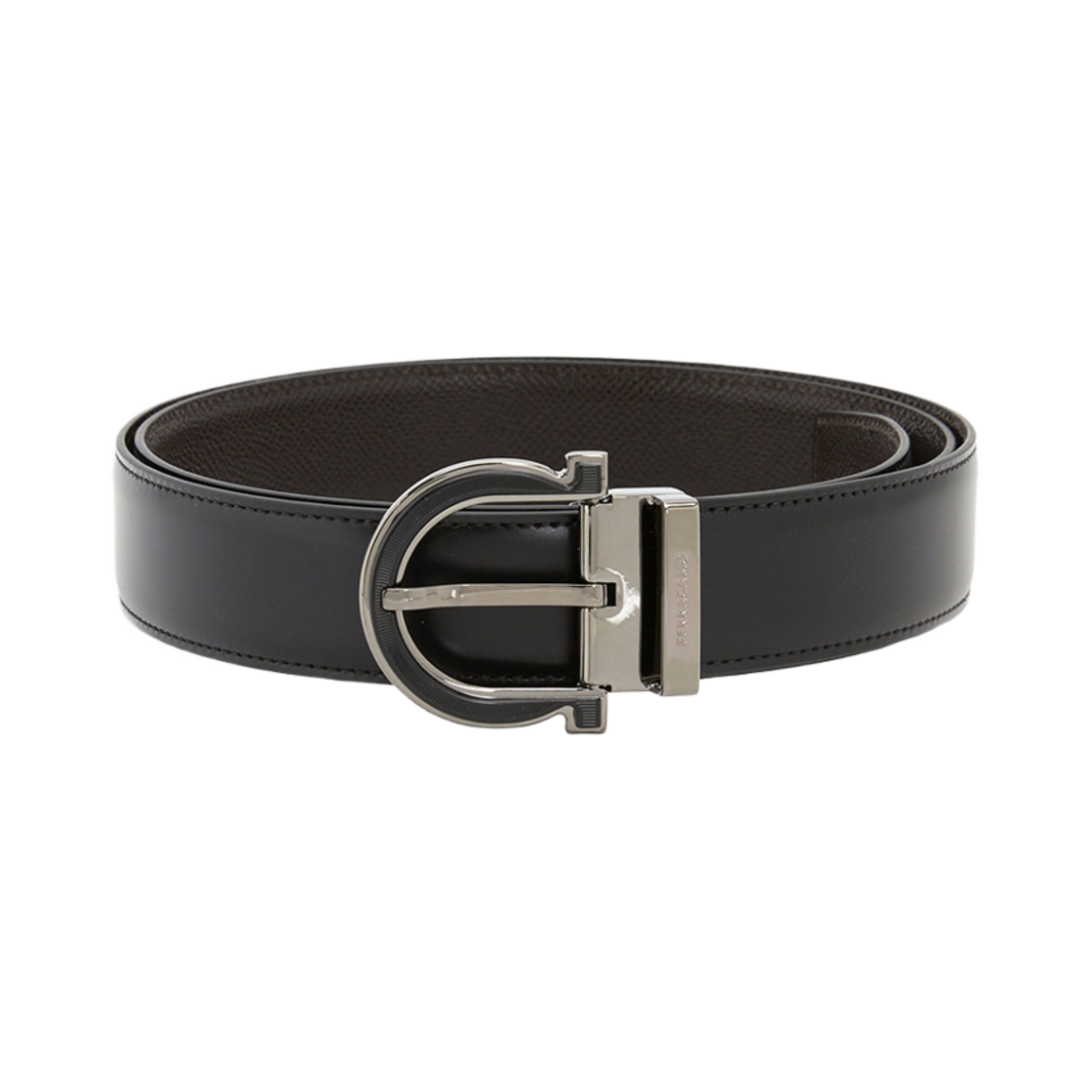 670196-770683 Ferragamo Gancini Reversible Belt Black