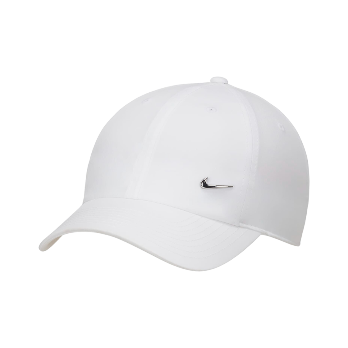 나이키 드라이핏 클럽 언스트럭처 메탈 스우시 캡 화이트 메탈릭 실버(Nike Dri-Fit Club Unstructured Metal Swoosh Cap White Metallic Silver)