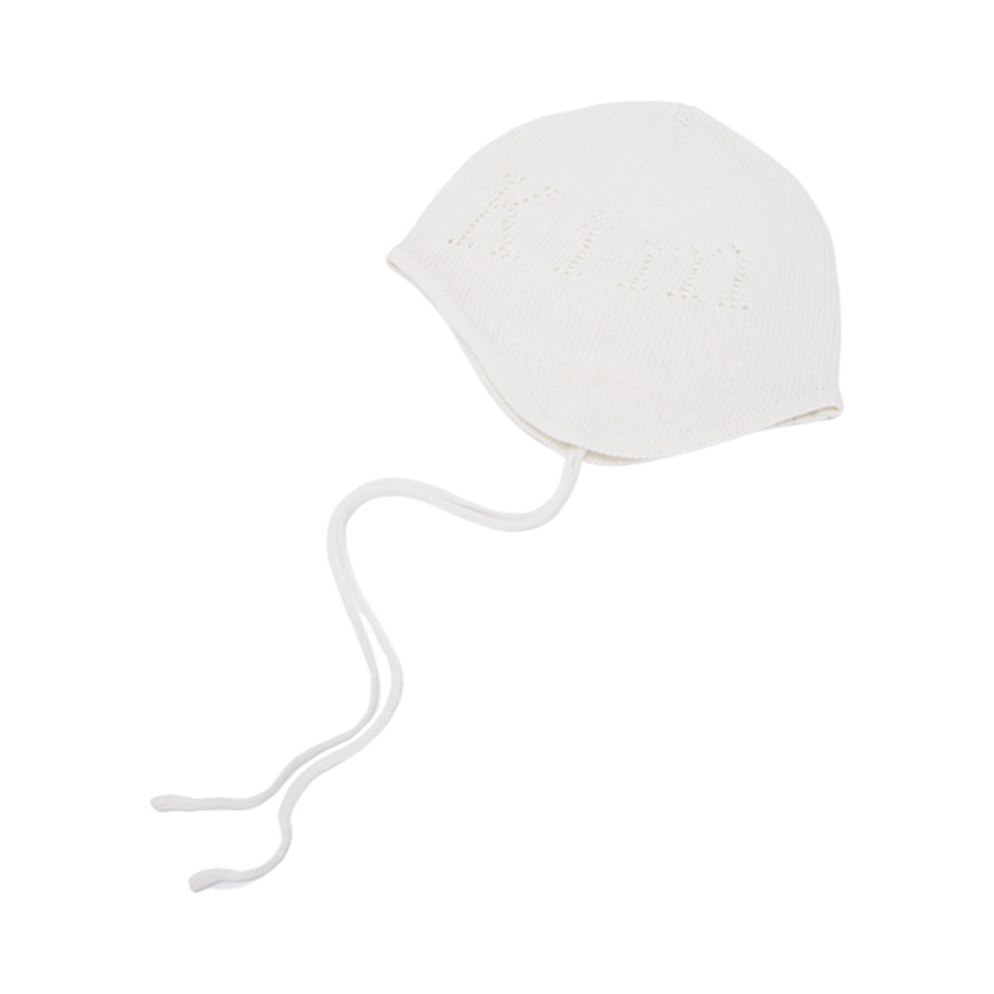 (W) 마뗑킴 로고 펀칭 이어플랩 비니 화이트((W) Matin Kim Logo Punching Earflap Beanie White) - 2