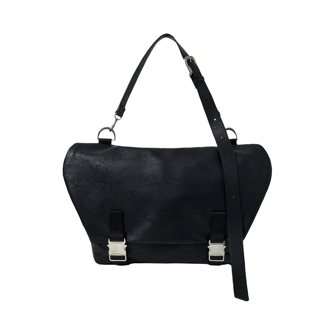 알렌느 포우 레더 선 백 블랙(Haleine Faux Leather Sun Bag Black)