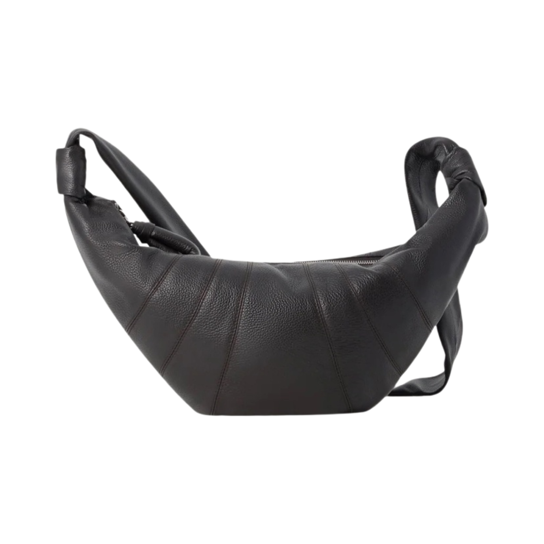 BG0001-LL0018-490 Lemaire Medium Croissant Bag Soft Grained Leather Dark Chocolate