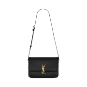 Saint Laurent Solferino Medium Satchel in Box Saint Laurent Leather Black