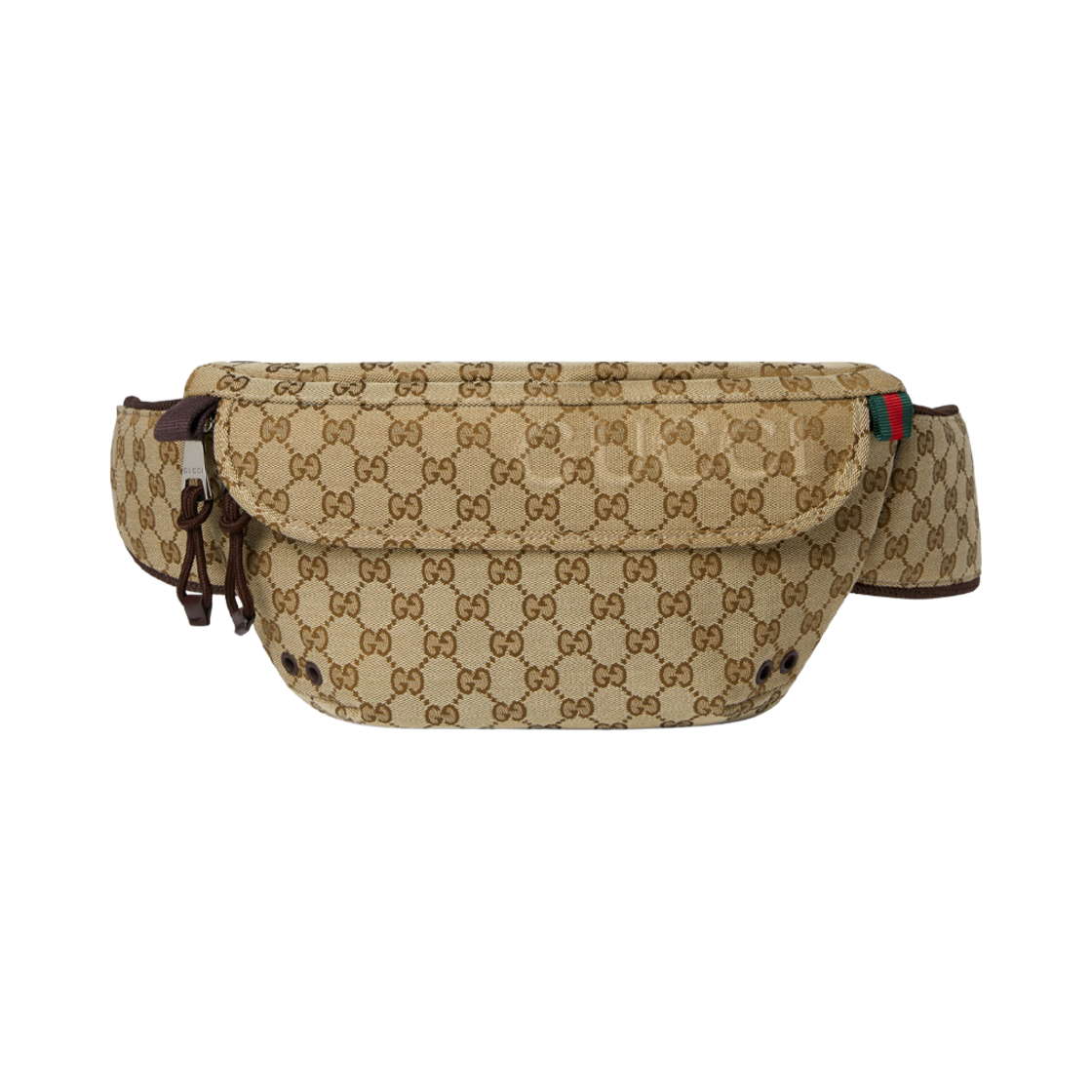804262-FADUK-9853 Gucci Small GG Belt Bag Beige Dark Brown