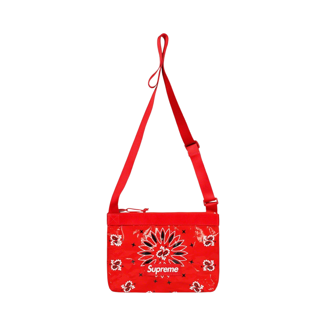슈프림 반다나 타프 사이드백 레드 - 21SS(Supreme Bandana Tarp Side Bag Red - 21SS)