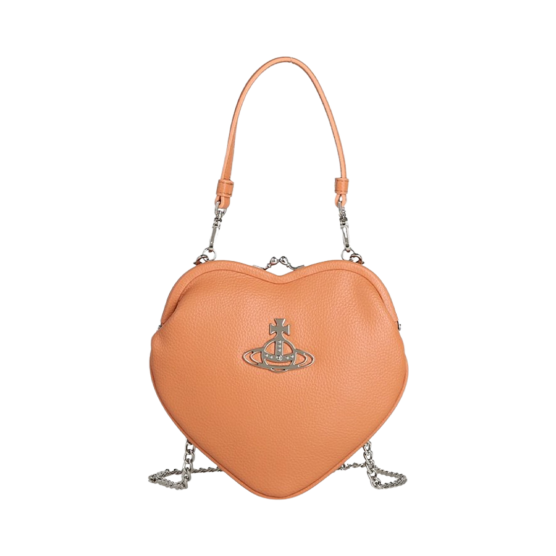 4B010004W-S000D-G405 Vivienne Westwood Belle Heart Frame Purse Crossbody Bag Peach