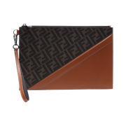 Fendi FF Clutch Bag Brown