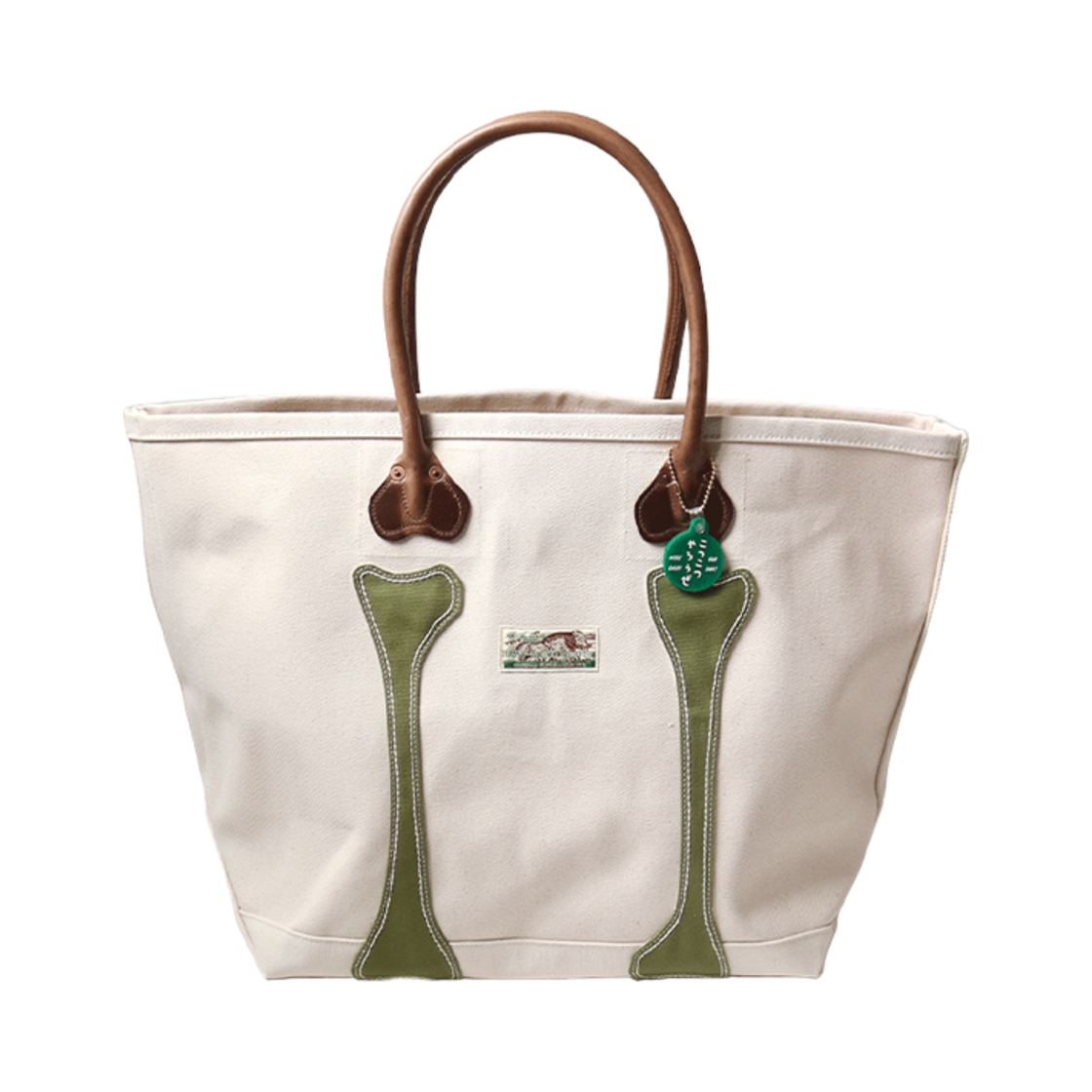 캐피탈 No. 4 캔버스 코츠코츠 토트백 M 키나리 카키(Kapital No. 4 Canvas Kotsukotsu Tote Bag M Kinari Khaki)