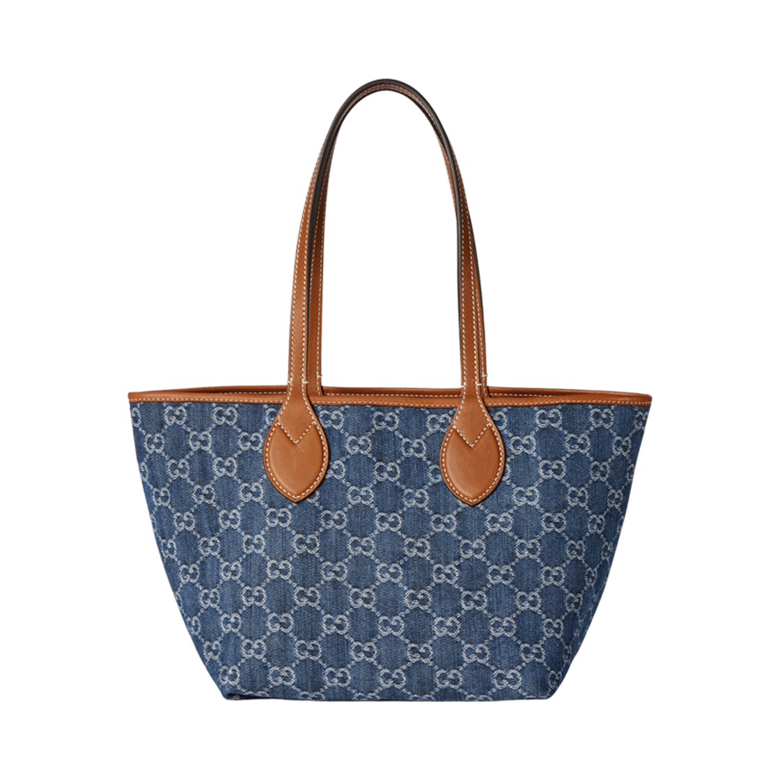 구찌 토티시마 스몰 토트백 블루 데님(Gucci Totissima Small Tote Bag Blue Denim) - 2