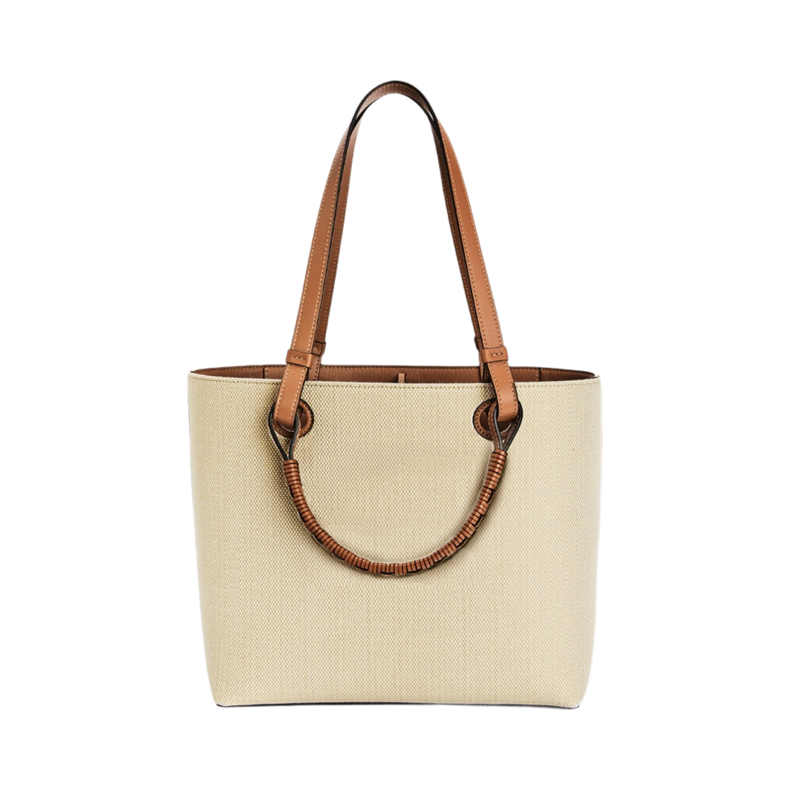 로에베 스몰 아나그램 토트백 자카드 카프스킨 에크루 탄(Loewe Small Anagram Tote Bag in Jacqurad and Calfskin Ecru Tan) - 3