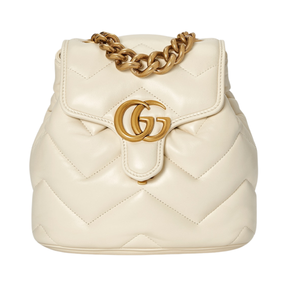 구찌 GG 마몽 미니백팩 화이트 레더(Gucci GG Marmont Mini Backpack White Leather) - 1