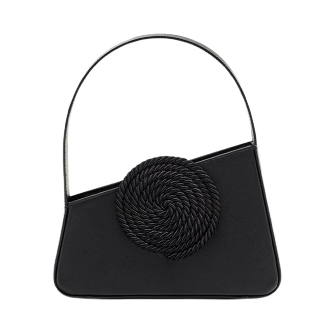 22F1ALB01101S Destree Asymmetric Leather Passementerie Mini Bag Black