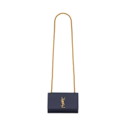 Saint Laurent Kate Small Chain Bag in Soft Leather Marine