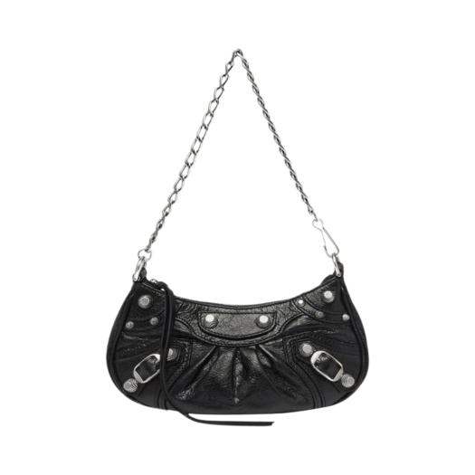 6958141VG9Y1000 Balenciaga Le Cagole Mini Bag with Chain Black