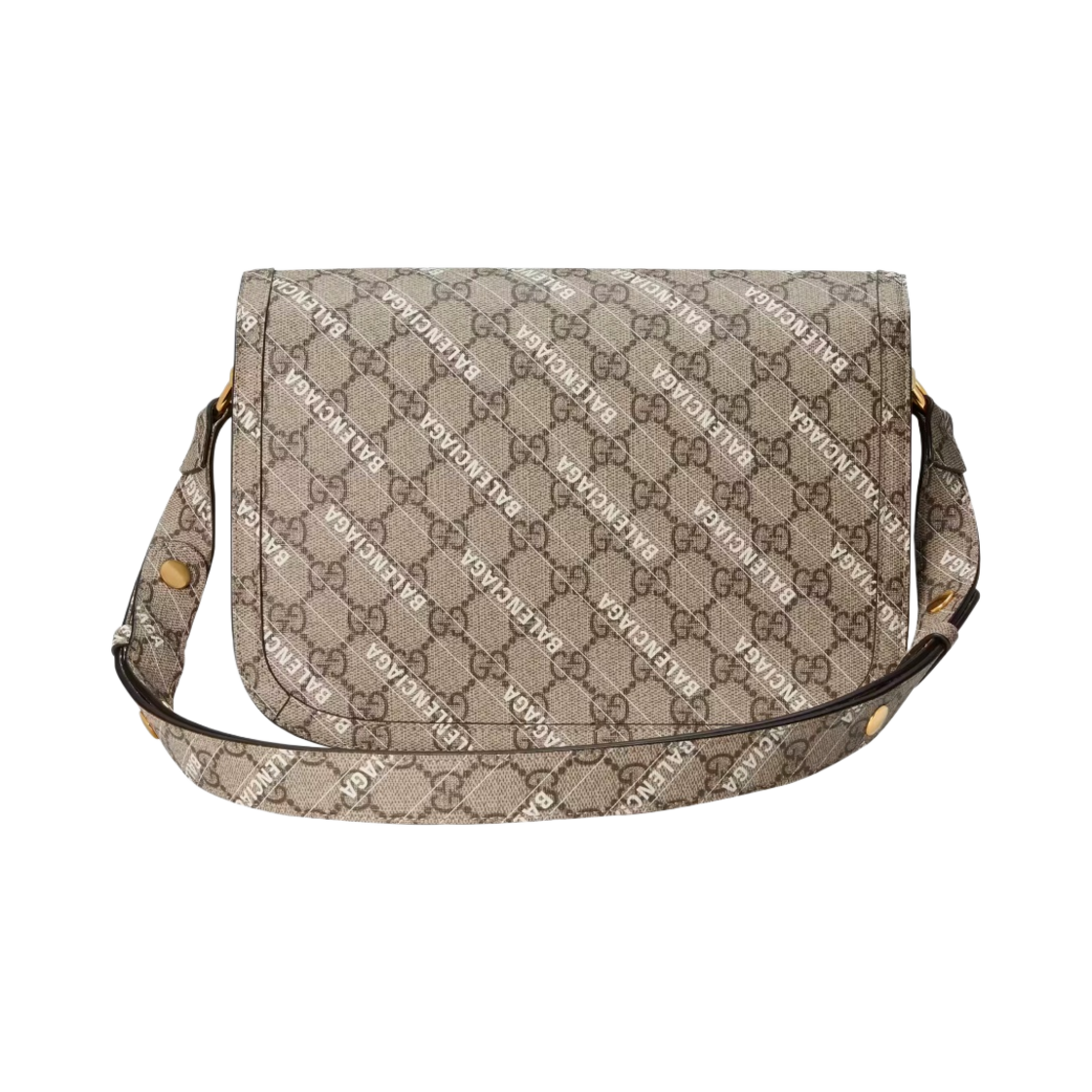 구찌 x 발렌시아가 해커 프로젝트 스몰 구찌 홀스빗 1955 핸드백 베이지 에보니(Gucci x Balenciaga The Hacker Project Small Gucci Horsebit 1955 Handbag Beige Ebony) - 2