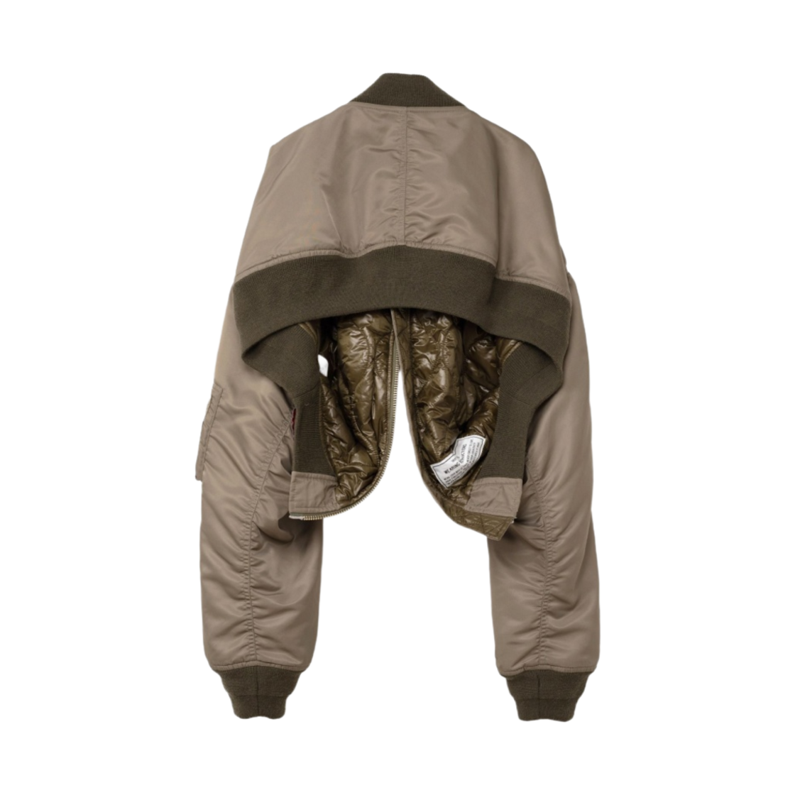 (W) 메종 미하라 야스히로 크롭 MA-1 카키((W) Maison Mihara Yasuhiro Cropped MA-1 Khaki) - 2