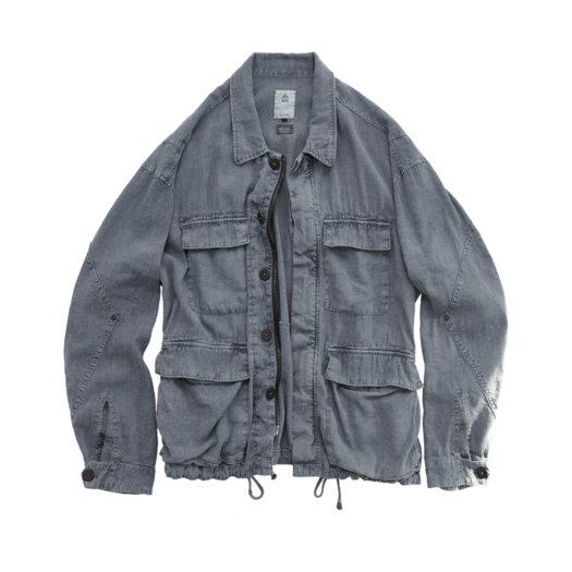 PL5PJK3001HD Polyteru Linen Field Jacket Faded Blue