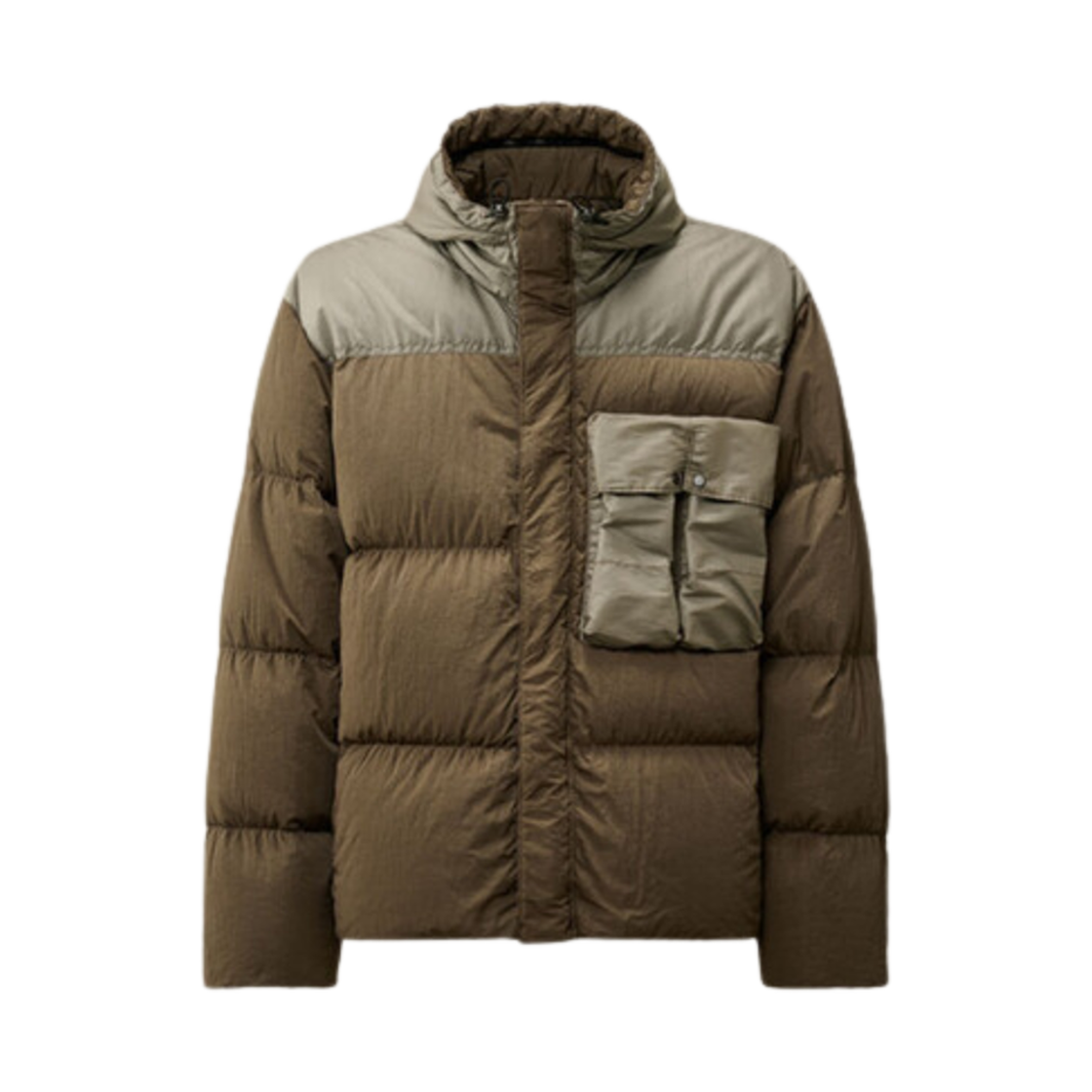 17CMOW032A006369M359 C.P. Company Eco Chrome-R Mixed Goggle Down Jacket Walnut Beige - 24FW