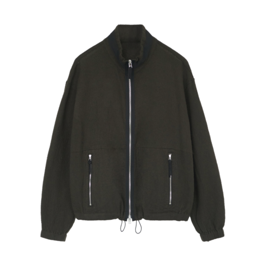 PL5PJU8201GA Polyteru Boiled Wool Track Jacket Olive (Japanese Fabric)